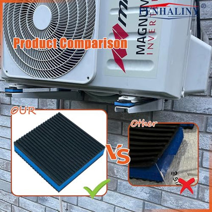 4 x 4 x 7/8 inches,Rubber Anti Vibration Pads Heavy Duty EVA Isolation Mats for Air Conditioner,HVAC System,Compressors,Washer and Dryer,Treadmill etc (4 Pack)