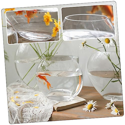 Transparent Fish Tank Desktop Aquarium Delicate Shape for Home Office Decor Space-Saving Design for Betta Fish - size: 19.5X16cm