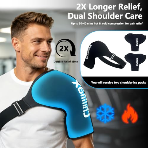 Shoulder Ice Pack Wrap for Rotator Cuff Cold Therapy Brace 2Pack - color: 2pcs XLarge-Black