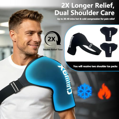 Shoulder Ice Pack Wrap for Rotator Cuff Cold Therapy Brace 2Pack - color: 2pcs XLarge-Black
