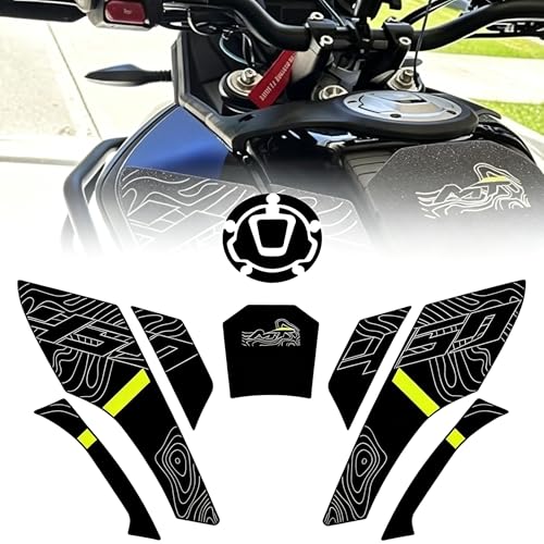 Yellow Motorcycle Fuel Tank Protector Gas Tank Stickers Decals Compatible with CFMOTO Ibex 450 2025 2026, Enhanced Friction,Anti Scratch,Waterproof,CFMOTO Ibex 450 Accessories - color: Yellow