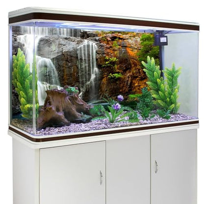 AWERT 48x20 inches Waterfall Terrarium Background Tropical Aquarium Background Mountain Lake Reptile Habitat Background Durable Polyester Background - size: 48x20in/120x50cm