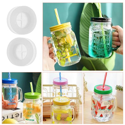 Silicone Straw Hole Grommets, 20 Pcs Lid Plugs for Jar Lids, Cross Design Straw Stoppers, Reusable Silicone Seals for Drinks and Daily Use, Easy to Clean
