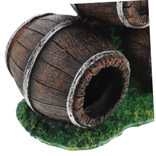 Large Natural Driftwood Aquarium Decor Resin Wine Barrel Fish Tank Cave