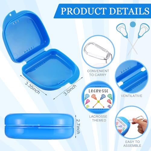 Vicenpal 6 Pcs Lacrosse Mouthguard Case with Carabiner, Sports Holder