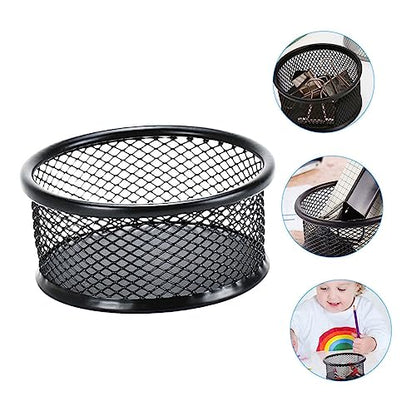 Alipis Mesh Paperclip Storage Container Lid Office Desk Organizer for Iron Paper Clips 1-Piece Multi-Purpose Holder for School and Office Supplies