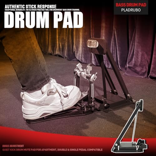PALDRUBO Bass Drum Practice Pad – Foldable Kick Pedal Training Pad with High-Density Rubber for Realistic Rebound and Silent Practice
