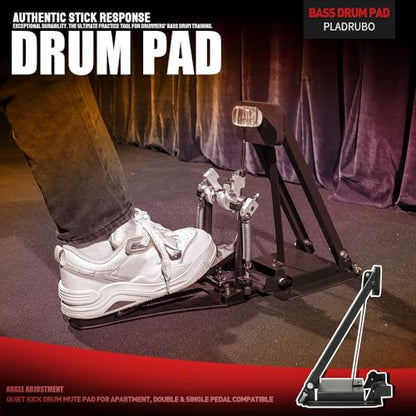 PALDRUBO Bass Drum Practice Pad – Foldable Kick Pedal Training Pad with High-Density Rubber for Realistic Rebound and Silent Practice