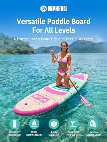 Niphean 10' Inflatable Paddle Board, Ultra-Light SUP for Beginners - color: Bright Orange
