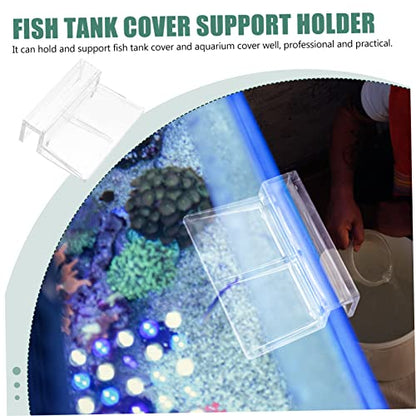 10pcs Fish Tank Cover Support Racks Transparent Acrylic Brackets for Aquarium Easy to Install Fish Tank Accessories Suitable for Covers