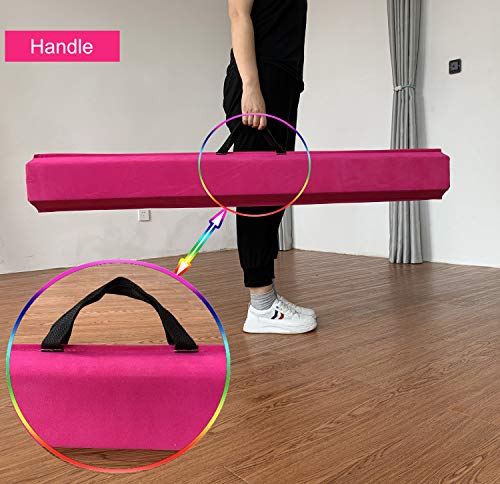Marfula 6 FT / 8 FT / 9 FT Folding Gymnastics Beam Foam Balance Floor Beam - color: Pink, size: 8 Ft