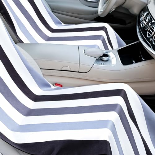 2 Pack Car Seat Towel Cover with Storage Bag, Black Vertical Stripes - style: Black Vertical Stripes