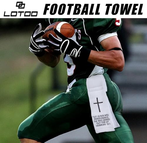 Christian Cross Football Towel Cotton,White Quarterback Qb Sports Towels,Bible Verse Football Towels for Football Jesus Faith - color: Hebrews 12:1