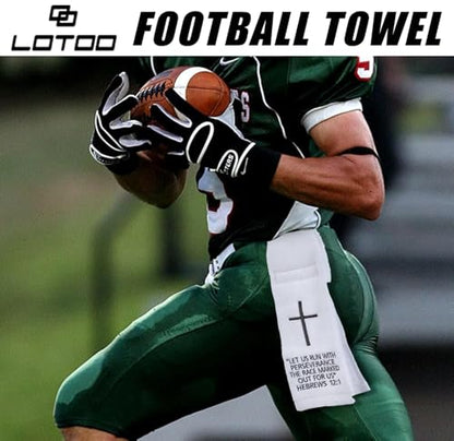 Christian Cross Football Towel Cotton,White Quarterback Qb Sports Towels,Bible Verse Football Towels for Football Jesus Faith - color: Hebrews 12:1