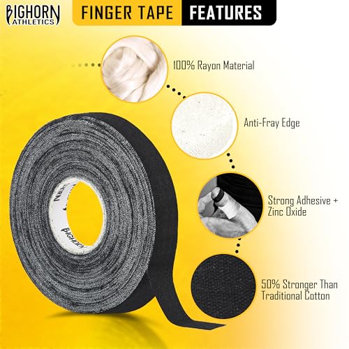 Jiu Jitsu Finger Tape, 0.5" x 45ft, 4 Rolls, Black/White - color: Black/White, size: 0.5-Inch