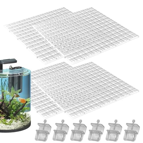 12x12 Fish Tank Lid,4pcs Aquarium Lid Replacement,Aquarium Lid Hood Fish Tank Top Cover Terrarium Lid Plastic Grid Panel Egg Crate Grate Aquarium Glass Cover Board Clip