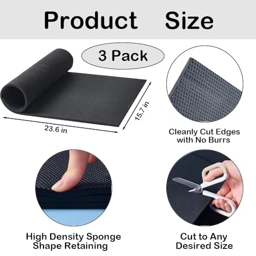 3 Pack Aquarium Leveling Mat Bulk, 23.6x15.7 Inch Fish Tank Pad with Non-Slip for 10 Gallon Fish Tank, 1/4 Inch Thick Waterproof Compressible Neoprene Mat for Under Tank, Tank Base Cushion - color: 3 Pack(23.6x15.7 Inch)