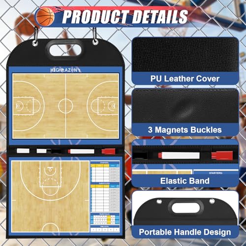 Magnetic Coaching Board Foldable Dugout Display with Carry Handle - style: Basketball