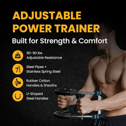 Twister Arm Trainer for Men & Women – Adjustable Forearm & Hand Grip Strengthener – Upper Body Workout Equipment with Travel Bag