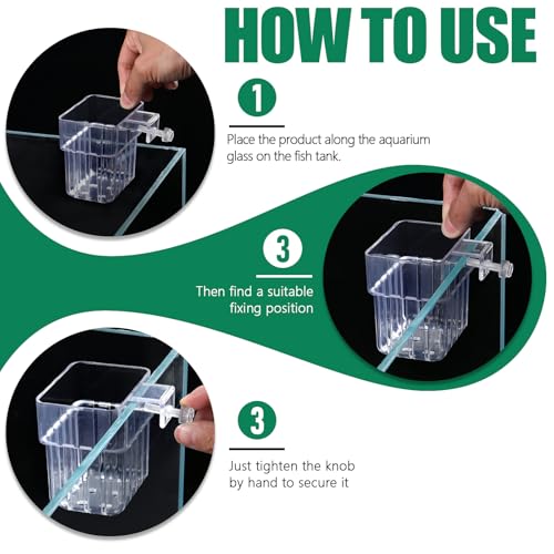 8 PCS Hanging Aquarium Plant Holder with Hook, Fish Tank Plant Holders with Hole, Top Aquatic Planter Hanging Pot for Hydroponic Water Feature, Aquarium Accessories