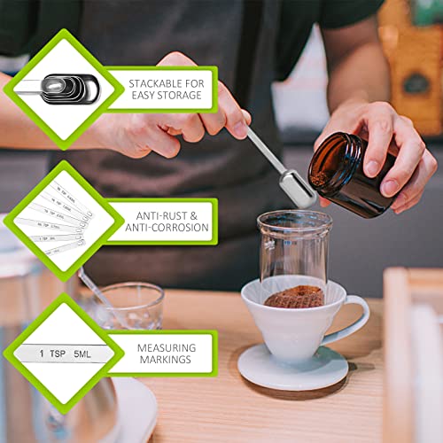 1PCS 1tsp (1/3tbsp, 5ml) Single Measuring Spoon, Stainless Steel Long Handle Individual Teaspoons Only - size: 1tsp|1/3tbsp|5ml|1/6oz