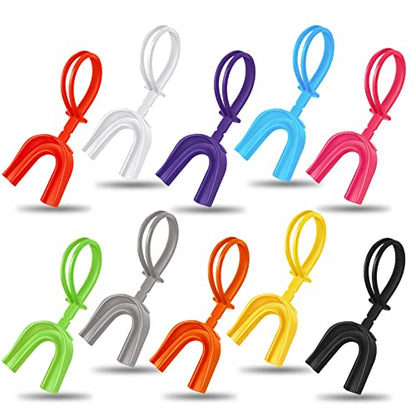 Dunzy 10 Pcs Football Mouth Guard with Strap - color: Colorful, size: Adult