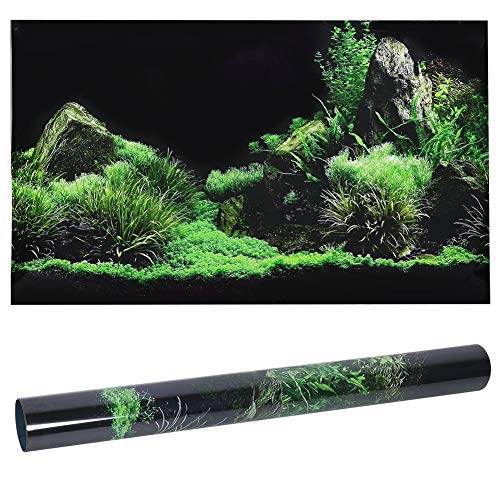 3D Effect Seafloor Water Grass Poster Self-Adhesive PVC Aquarium Fish Backdrop Mural Decorative Reptile Terrarium Wallpaper Living Room Sofa TV Background Photo Wallpaper(122 *