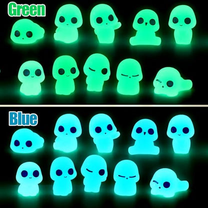 CCINEE 20Pcs Glow in Dark Tree Elves Fairy Luminous Ghost Micro Landscape Accessories Miniature Tree Elves Decoration for Garden Landscape Aquarium Dollhouse Potted Plants Decoration - style: Cute