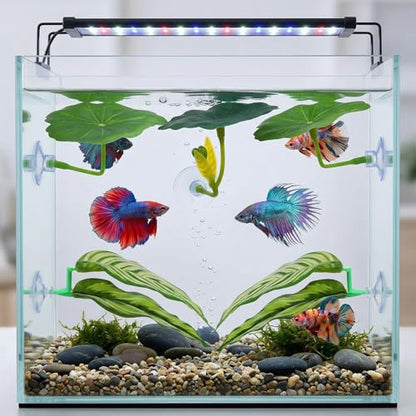4 Pack Betta Fish Hammock Plant Leaf Pad, Improves Betta Health by Simulating The Natural Habitat, Fish Spawning Grounds Breeding Resting Bed, Fishes Tank Accessories Aquarium Décor