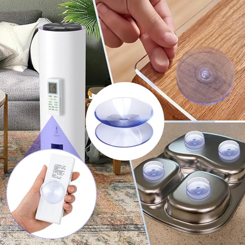 14 Pack Clear Double Sided Suction Cups, 1.2in PVC Small Suction Cups Sucker Pads, Window Sucker Pads Spacers for Glass Furniture Table Mirrors Bathroom