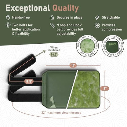 Medium Gel Ice Pack Wrap with Straps, Stretchable 8" x 23" | Hot and cold gel ice pack for pain relief, tennis elbow, ankle, foot & hand, iwith straps hold pack securely in place, green - size: Medium, style: Green