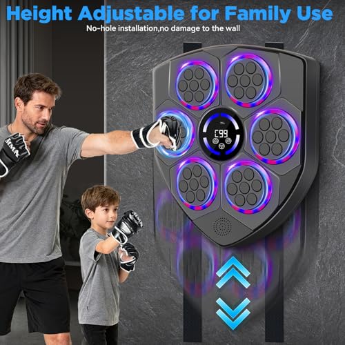 Music Boxing Machine with Gloves, Wall Mounted Boxing Trainer for Home Use