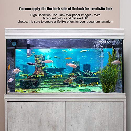 Fish Sticker Background,Fish Sticker, Aquarium Background PVC Aquarium Background Underwater Poster Fish Wall Decorations Sticker (61 x 41cm)