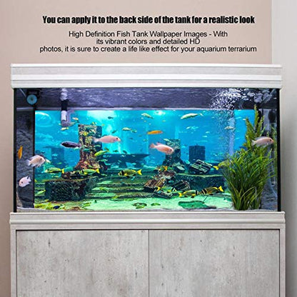 Fish Sticker Background,Fish Sticker, Aquarium Background PVC Aquarium Background Underwater Poster Fish Wall Decorations Sticker (61 x 41cm)