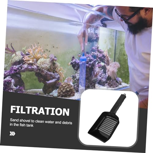 GALPADA Aquarium Sand Shovel Sponge Cleaner Stand Clarifier Scrubber for Filters Tubing Turtle Vacuum Feeders Canister Water Tank Lint Black Plastic