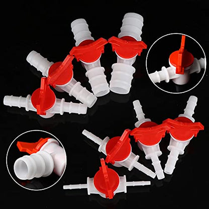 3/16“ Hose Barbed Ball Valve Drip Irrigation Ball Valve Shut Off Switch for Drip Irrigation and Aquariums（Pack of 2） - color: 2pcs, size: 3/16 Inch