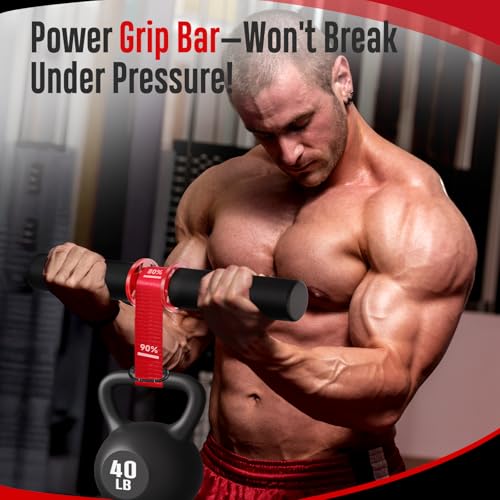 FitBeast Forearm Exerciser Wrist Roller Forearm Trainer - color: Red