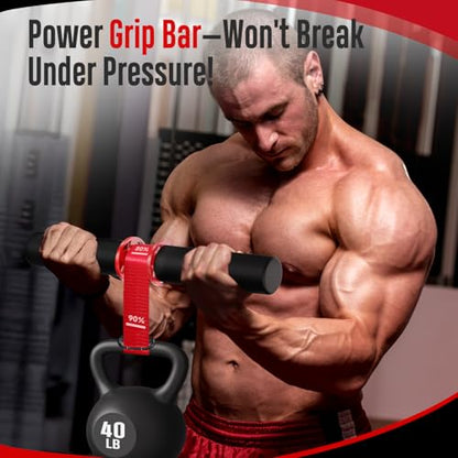 FitBeast Forearm Exerciser Wrist Roller Forearm Trainer - color: Red