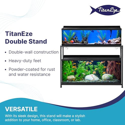 65 Gallon Double Aquarium Stand (2 Stands in 1), Fish Tank Stand, Bird Cage Stand, 38.5" W x 33" H x 18.5" D
