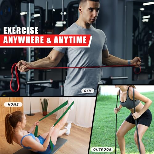 Resistance Bands Set with Door Anchor for Pull-Ups and Strength Training | For Assisted Pull-ups, Stretching, Fitness, Muscle Training and Physical Therapy, Suitable for Women and Men at Home or Gym