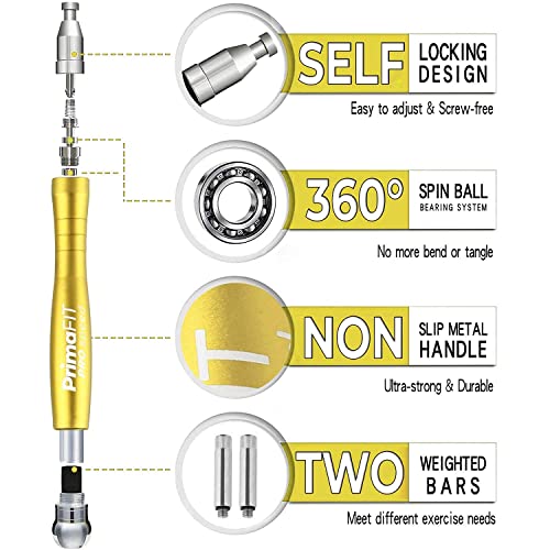 PrimaFIT Pro Speed Jump Rope for Adults, Weighted Skipping Rope for Boxing - color: Golden