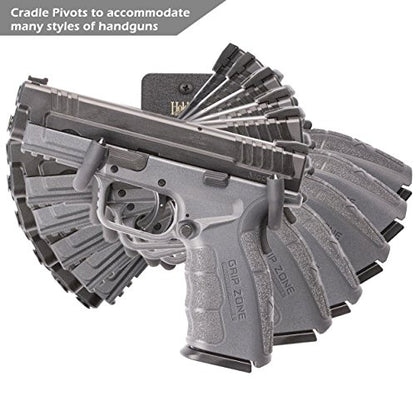 Handgun Hanger and Gun Storage for Holding Colt Smith and Wesson SIG Ruger Pistols - Heavy Duty Steel - Made in USA - color: Black 3 Pack