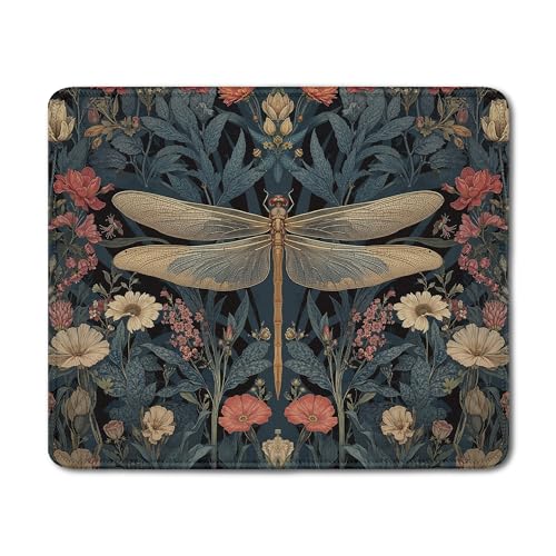 Moody Floral Dragonfly Mouse Pad,Dark Cottagecore Botanical Dragonfly Mouse Pads Mousepad for Desk Office Dorm Computers Laptop, Aesthetic Office Supplies Desk Accessories, 9.5x7.9 Inch,J079 - color: 11Child