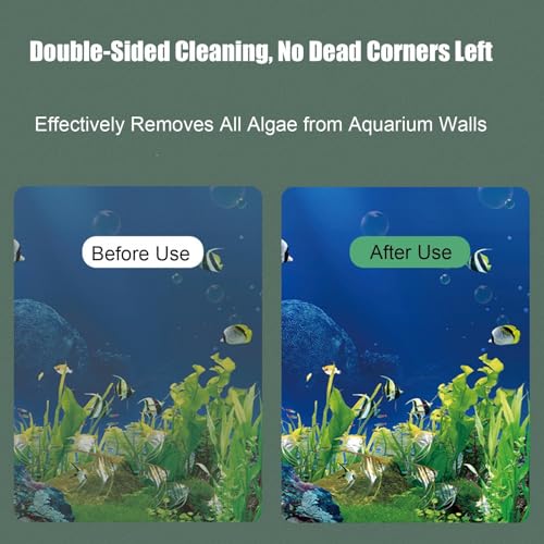 Magnetic Fish Tank Cleaner - Small Powerful Scrubber Brush | Fish Tank Cleaning Tools - for Saltwater Betta Algae Turtle Reptile Terrarium Wall Kitchen Living Room Water - color: White