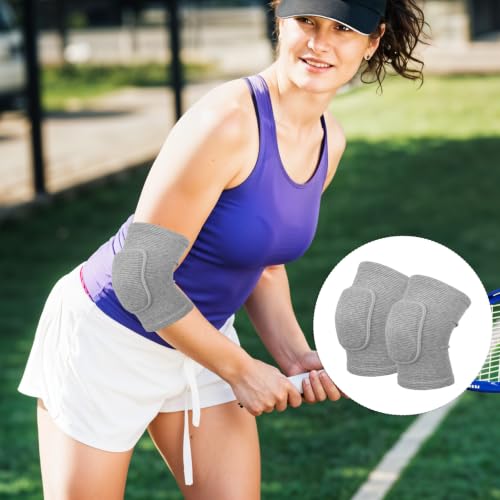 1Pair Arm Brace Pads, Elbow Protector with Thicken Sponge Pad Breathable - color: Gray