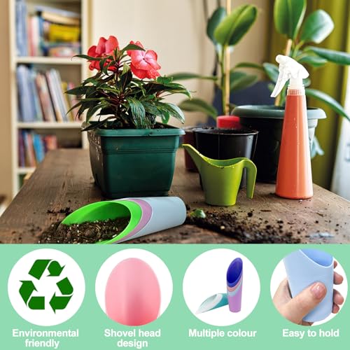 9 Pcs Bonsai Soil Scoops Plastic Garden Soil Scoops Succulent Soil Scoop Colorful Small Soil Scoops Gardening Tools for Plant Flower Succulent (Colorful)