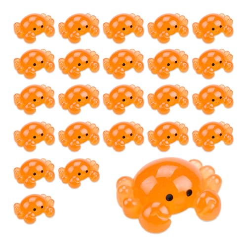 24Pcs Cute Mini Resin Crabs Glow in The Dark Crab Figurines Bulk for Crafts Marine Animal Decor for Moss Landscapes DIY Projects Desktop Ornaments