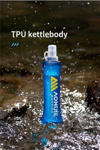 AONIJIE 250ML/350ML/500ML/600ML Portable TPU Soft Water Bottle Folding Soft Flasks For Outdoor Marathon Running Hydration Camping Hiking - color: 500ml-2pcsN