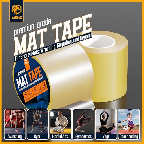 Clear Mat Tape for Wrestling Grappling Gymnastics Jiu Jitsu MMA Floor | Exercise Roll Out Mats Foam Tiles | Home Mats & Gym Floor Tape (1, 4 Inch) - size: 4 Inch