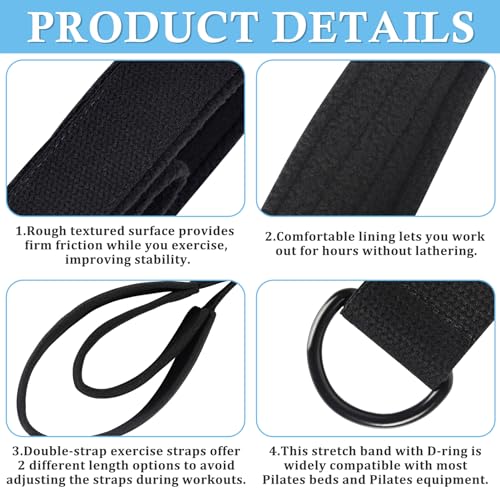2PCS Pilates Double Loop Straps for Reformer Feet